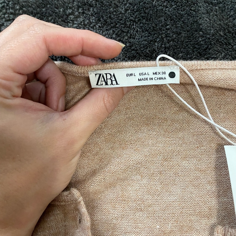 Zara tan sweater size large new with tags - Picture 4 of 6